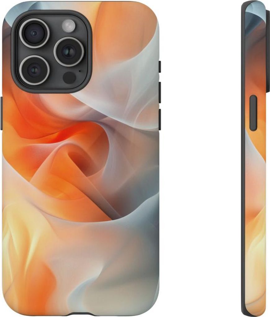 Abstrakte Orange-Grau-Komposition – Hülle Kompatibel mit iPhone 15 Pro Max