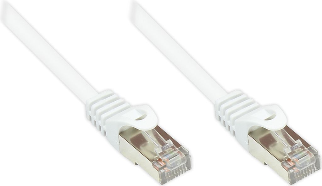RNS Patchkabel mit Rastnasenschutz, Cat. 5e, SF/UTP, PVC, 100MHz, weiß, 5m, Good Connections
