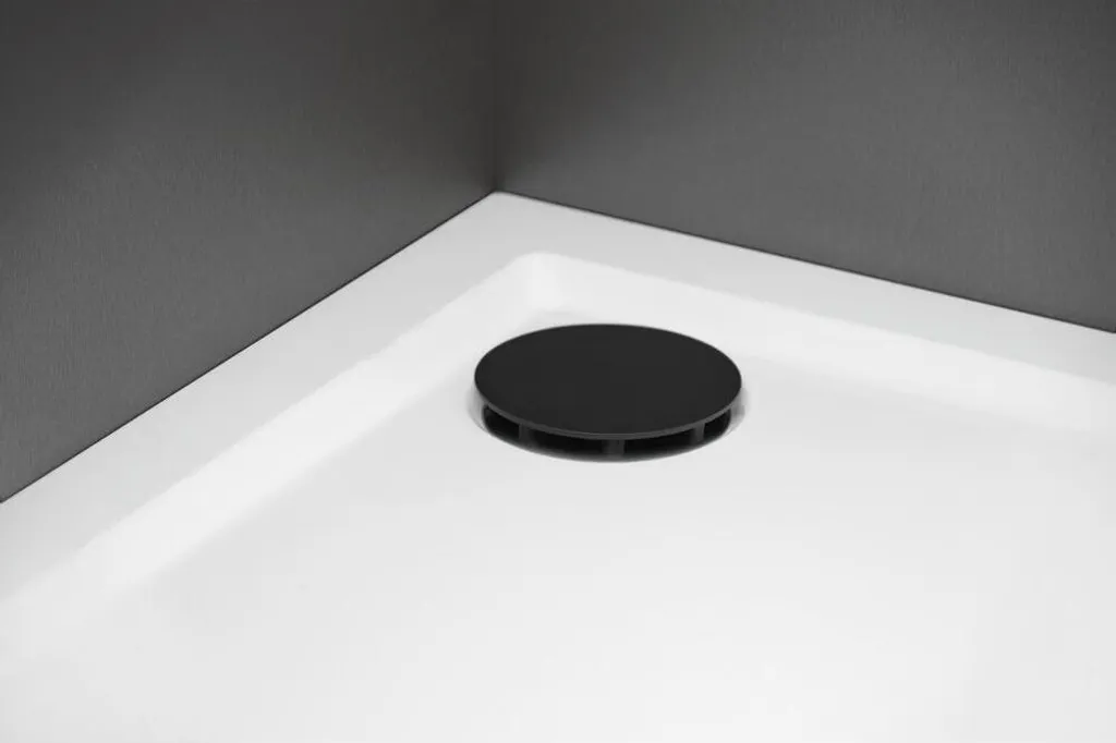 Piletta Doccia 90 mm Nera Opaca Ispezionabile | Sicurezza e Stile - 2