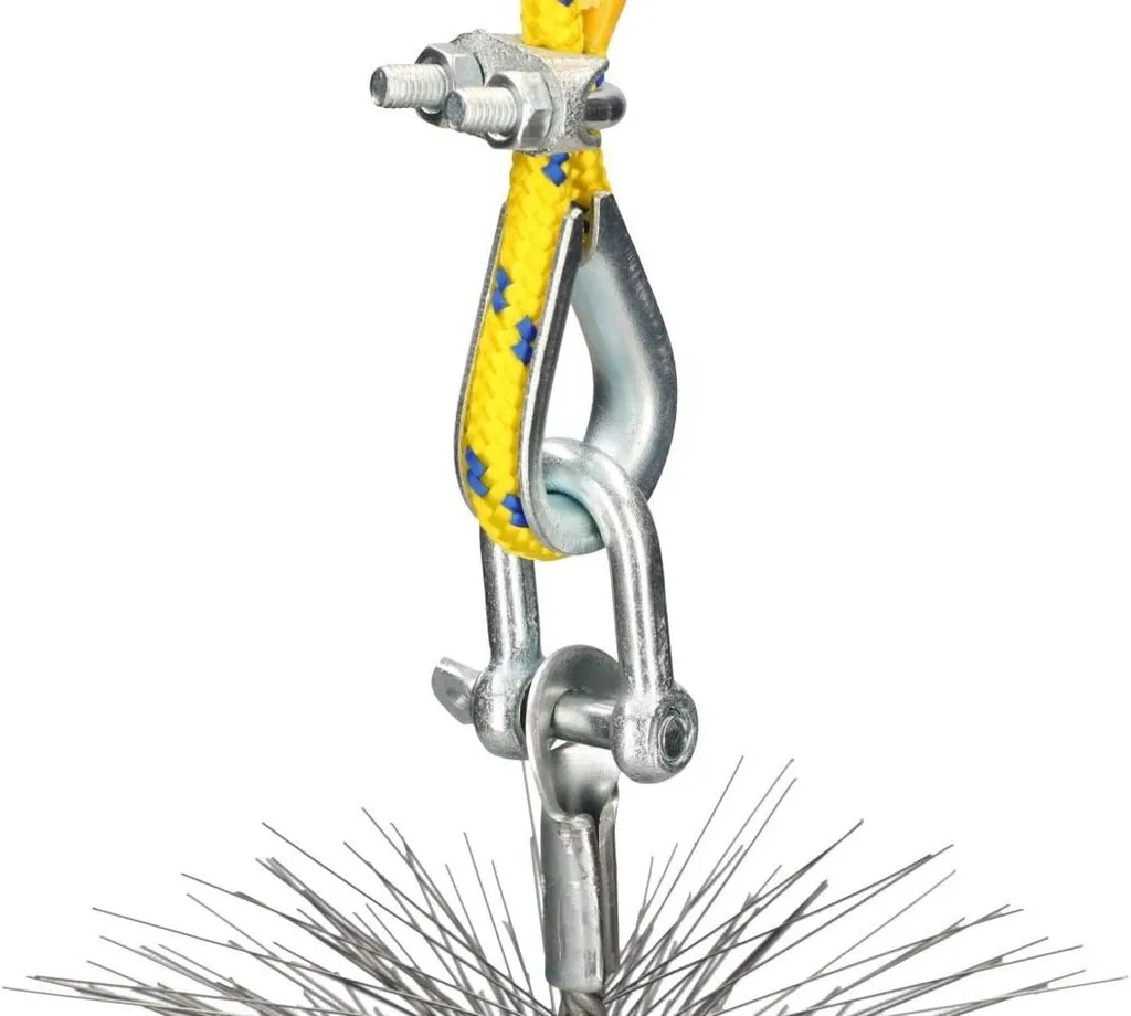 KOTARBAU scopa per camini SET 250 mm, lunghezza corda - 22 m scopa per camini MOLLA IN ACCIAIO TENSIONE PESO corda di trazione asta flessibile scopa per fuliggine asta di spinta spazzola per camini set pulizia mattoni - 4