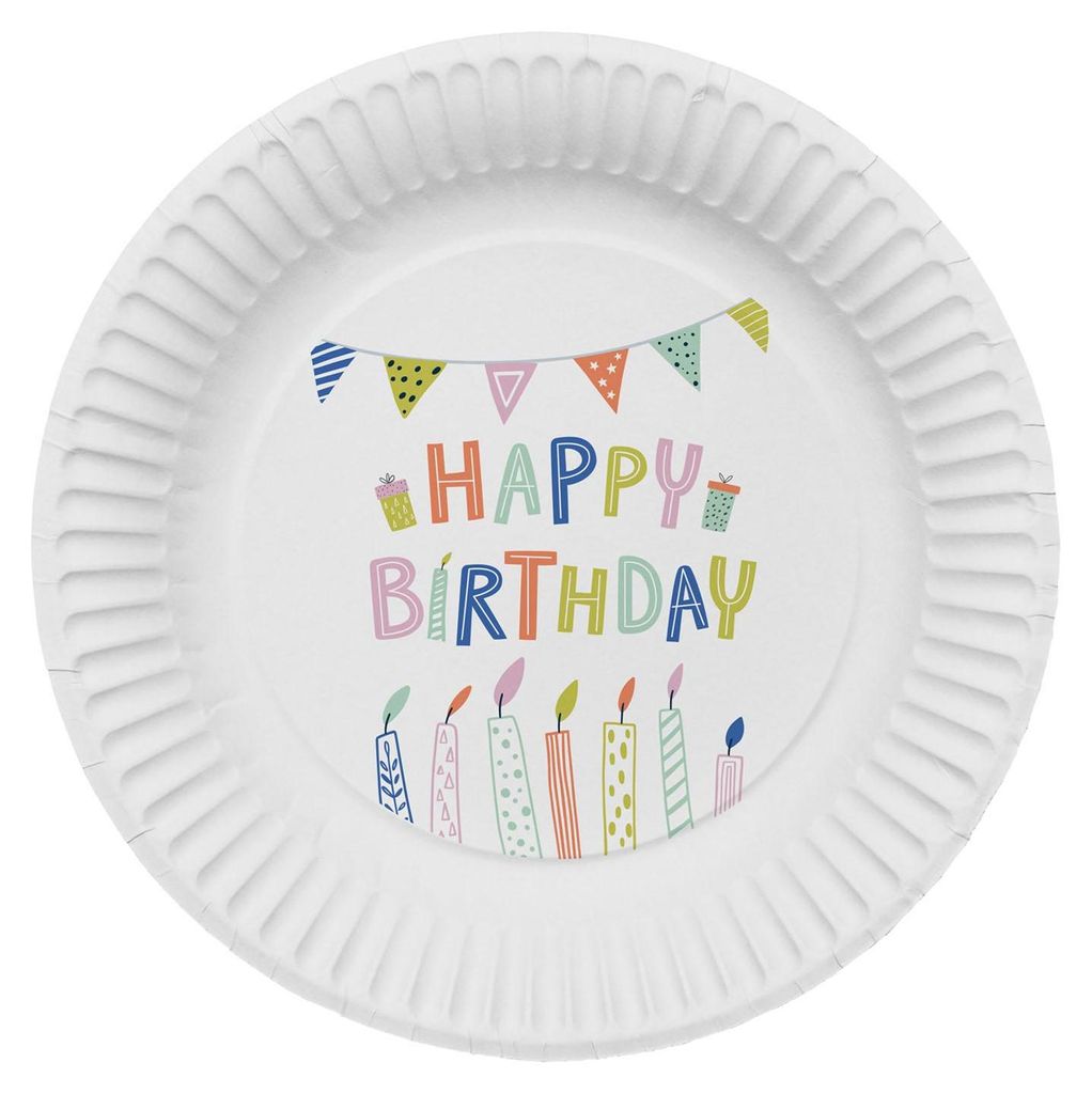 8 Eco Birthday Pappteller 23cm Image du produit 