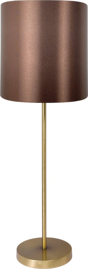 Tischlampe Messing Stoff E27 rund Ø 20 cm 68,5 cm hoch in Bronze hell Braun Modern