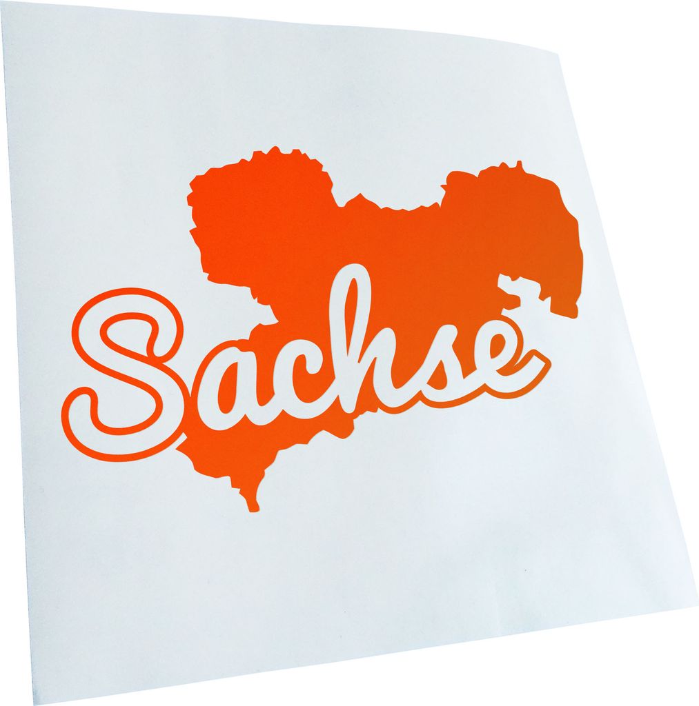 Kiwistar - Autoaufkleber - Sachse Sachsen Herkunft - Neonorange - 50x31cm - Aufkleber für Auto, Laptop, Fahrrad, LKW, Motorrad mehrfarbig JDM Deca...