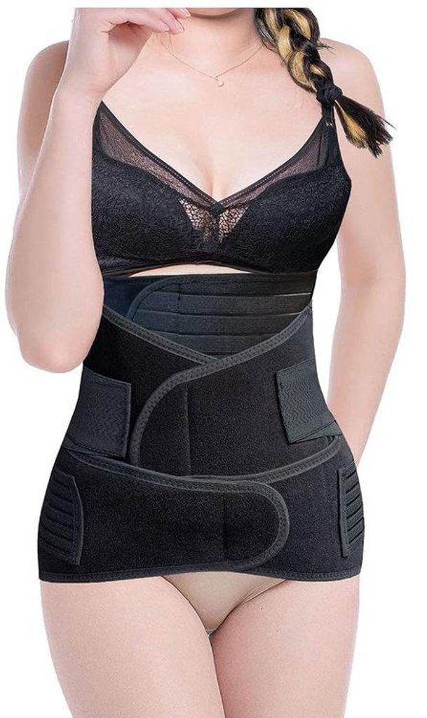 3-in-1 Bauchstütze für Frauen - Herstel von Bauch/Taille/Bekken (XXL, schwarz)