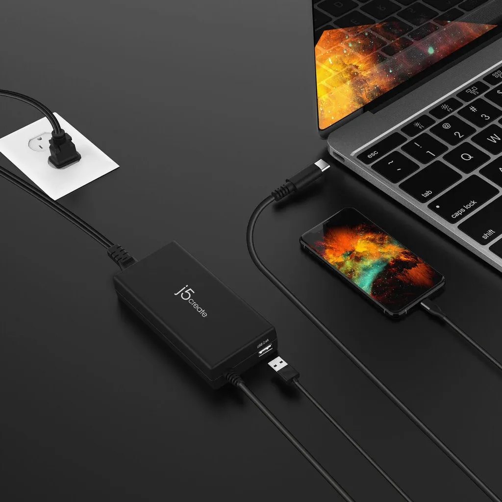 Chargeur Ordinateur Portable j5create JUP2290C-EN Idéal Télétravail