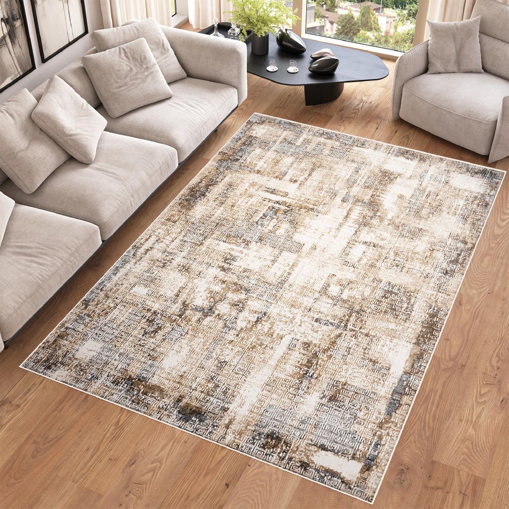 Tapiso Teppich HERA Modern Creme Beige Grau Wohnzimmer 200 x 300 cm