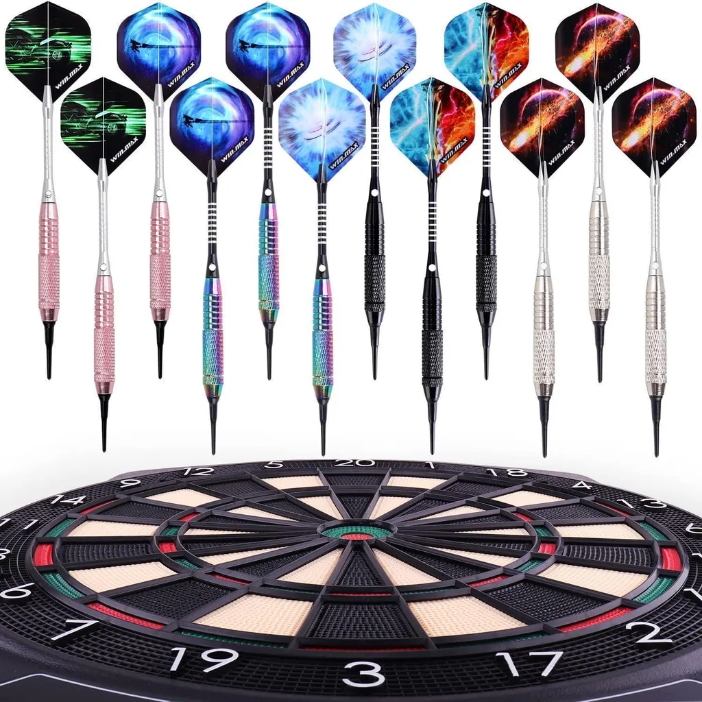 Fléchettes pointe plastique 18g pack de 12 pour cible électronique jeu
