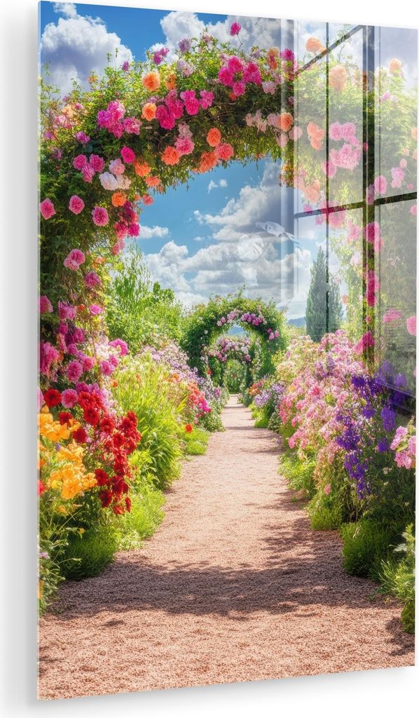 MuchoWow Glasbilder - Bilder auf Wandbild - Foto auf Glas Durchsichtig - Blumen - Farbenfroh - Natur 80x120 cm Wanddekoration aus Glas - Acrylglasb...