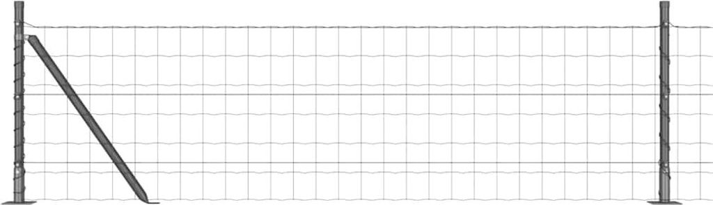 vidaXL Zaun mit Pfosten Grau 0,4 x 10 m Stahl und PVC