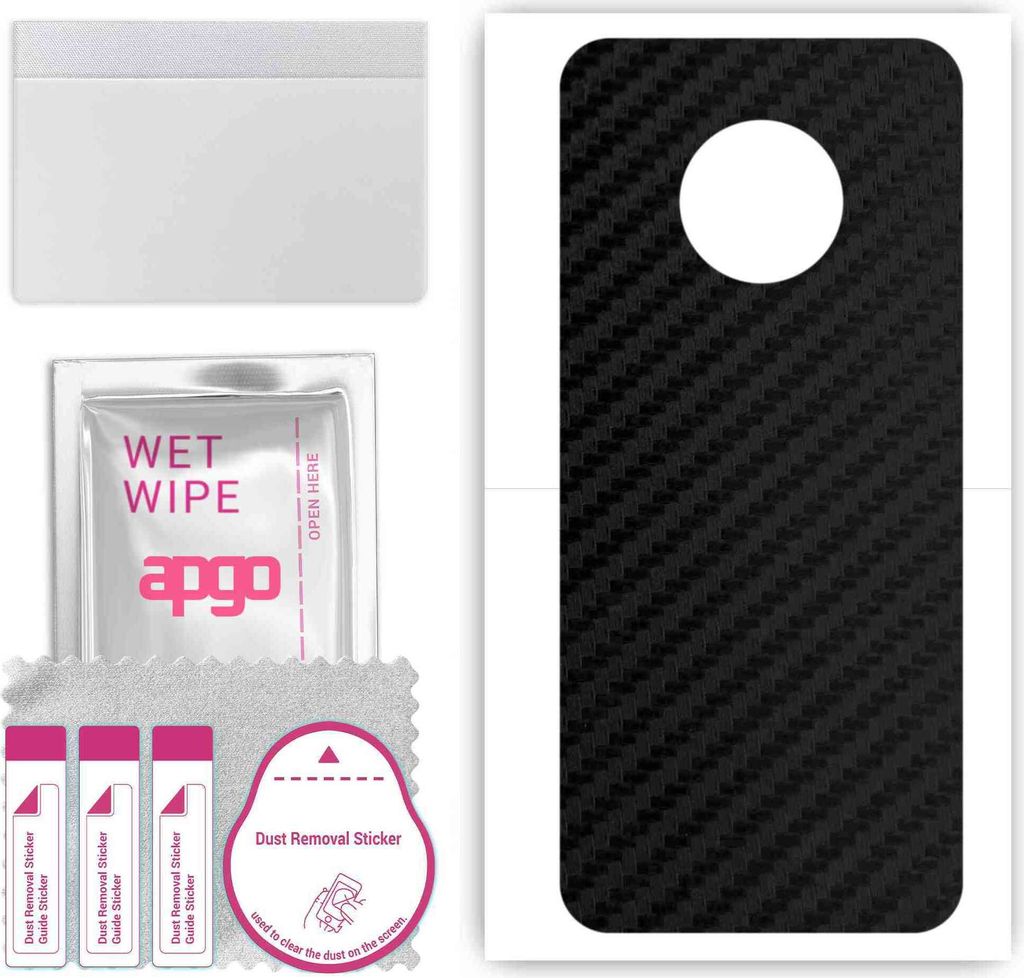 apgo Rückseite Schutzfolie, Skin, kompatibel mit Nokia C200, Hinten Displayschutzfolie aus Vinylfolie, kratzfest, einfache Montage - Schwarzer Koh...