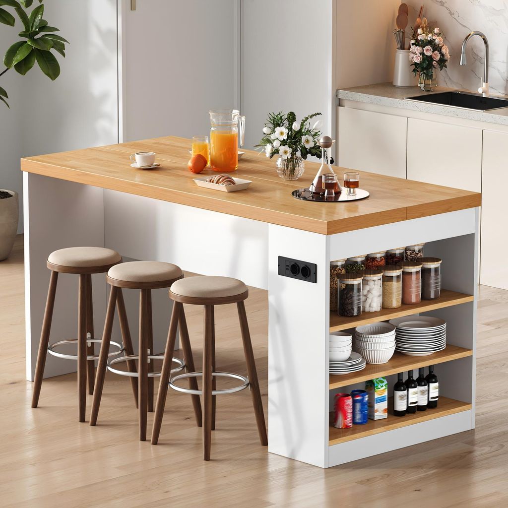 Isola da cucina Flieks con illuminazione a LED e presa di Immagine del prodotto 
