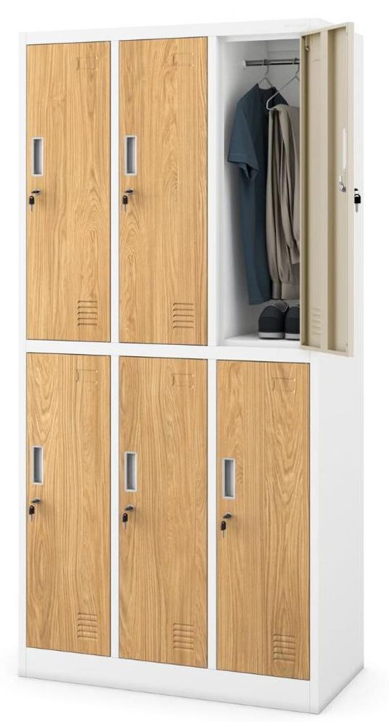 Umkleideschrank Spind IGOR 6 Abteile Etikettenhalter Produktbild 