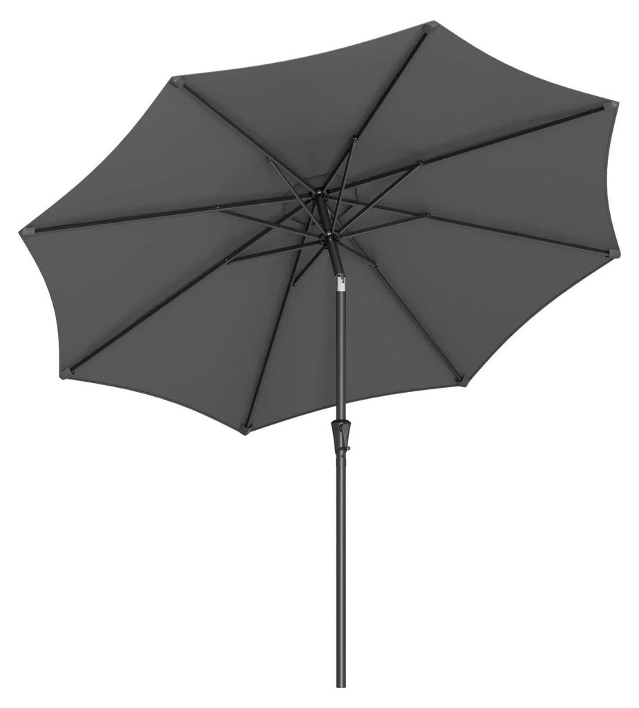 Garten Sonnenschirm 3 m - Terrassen- und Balkonschirm - UPF 50+ Sonnenschutz - 30° neigbar beidseitig - Kurbelmechanik - Edelstahlmast - Ohne Schi...