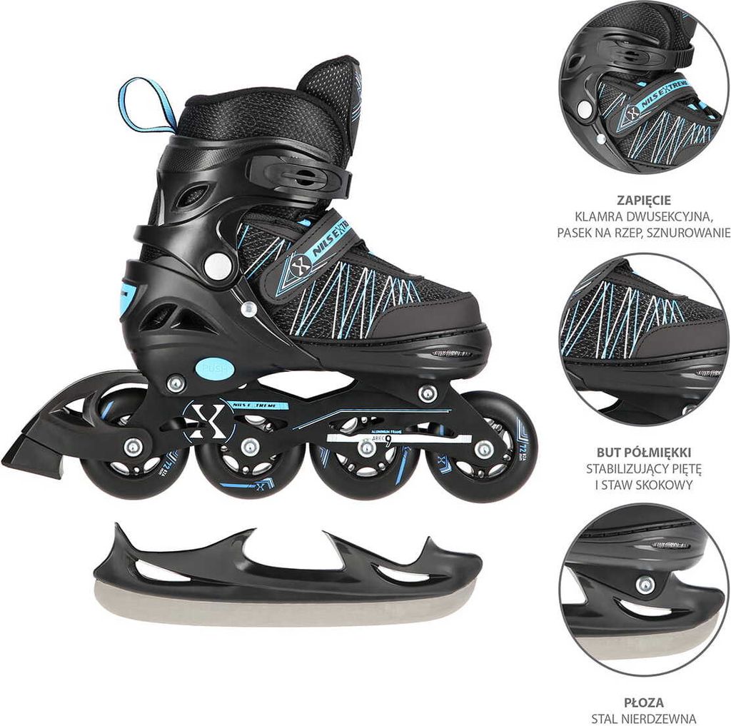Nils Extreme NH11912 2in1 Blue 35-38 Inline-Skates
