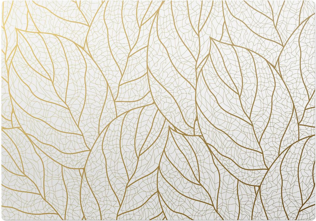 Blätter in einem zarten Muster – Bodenschutzmatte – Stuhlunterlage 100x70 cm – Rutschfest – Hartbodenmatte