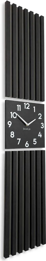 Horloge Murale Grande Chêne 155x30cm Panneau de Suspension en Lamelles