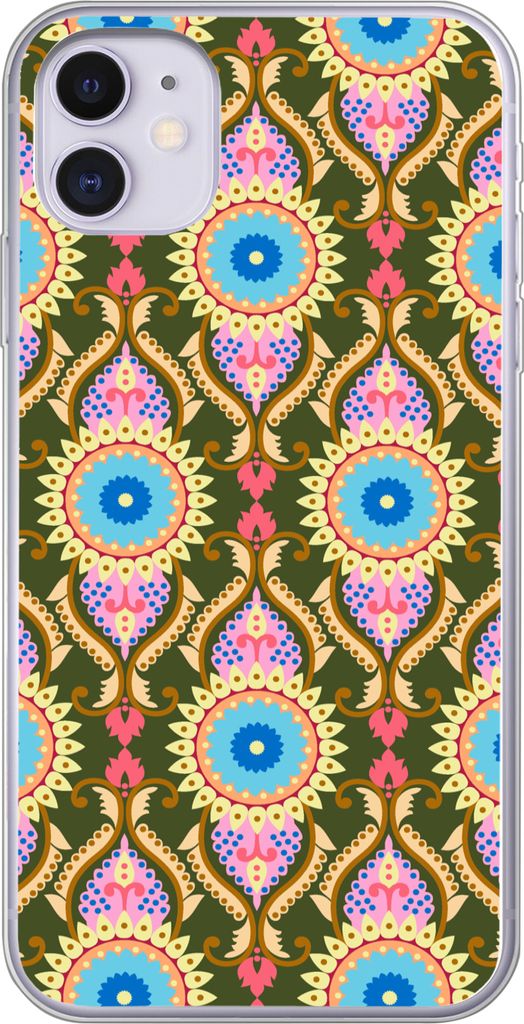 MuchoWow Handyhülle Schutzhülle Hülle für Telefoonhoesje iPhone 11 Design - Orient - Retro Silikon Softcase Handy Hülle - Handytasche