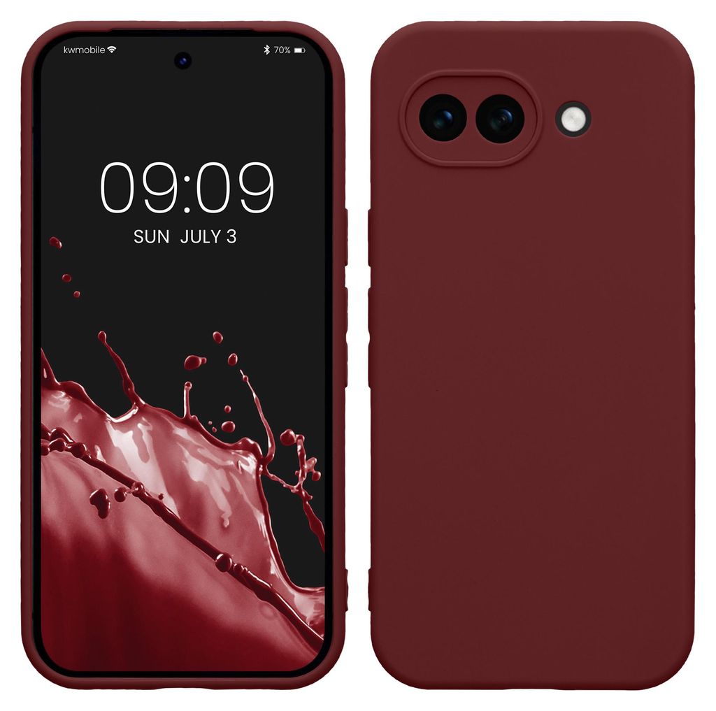 kwmobile Handyhülle für Google Pixel 10a Hülle - weiches Handy Silikon Case - Schutzhülle Cover - Bordeaux Violett