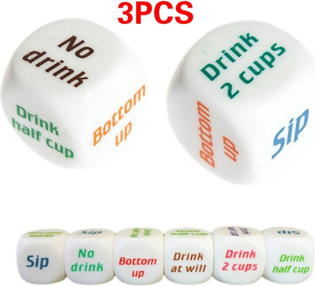 3pcs/set Lustige Trinken Schluck Würfel Roll Decider Game Party Bar Pub Club Spielzeuggeschenk