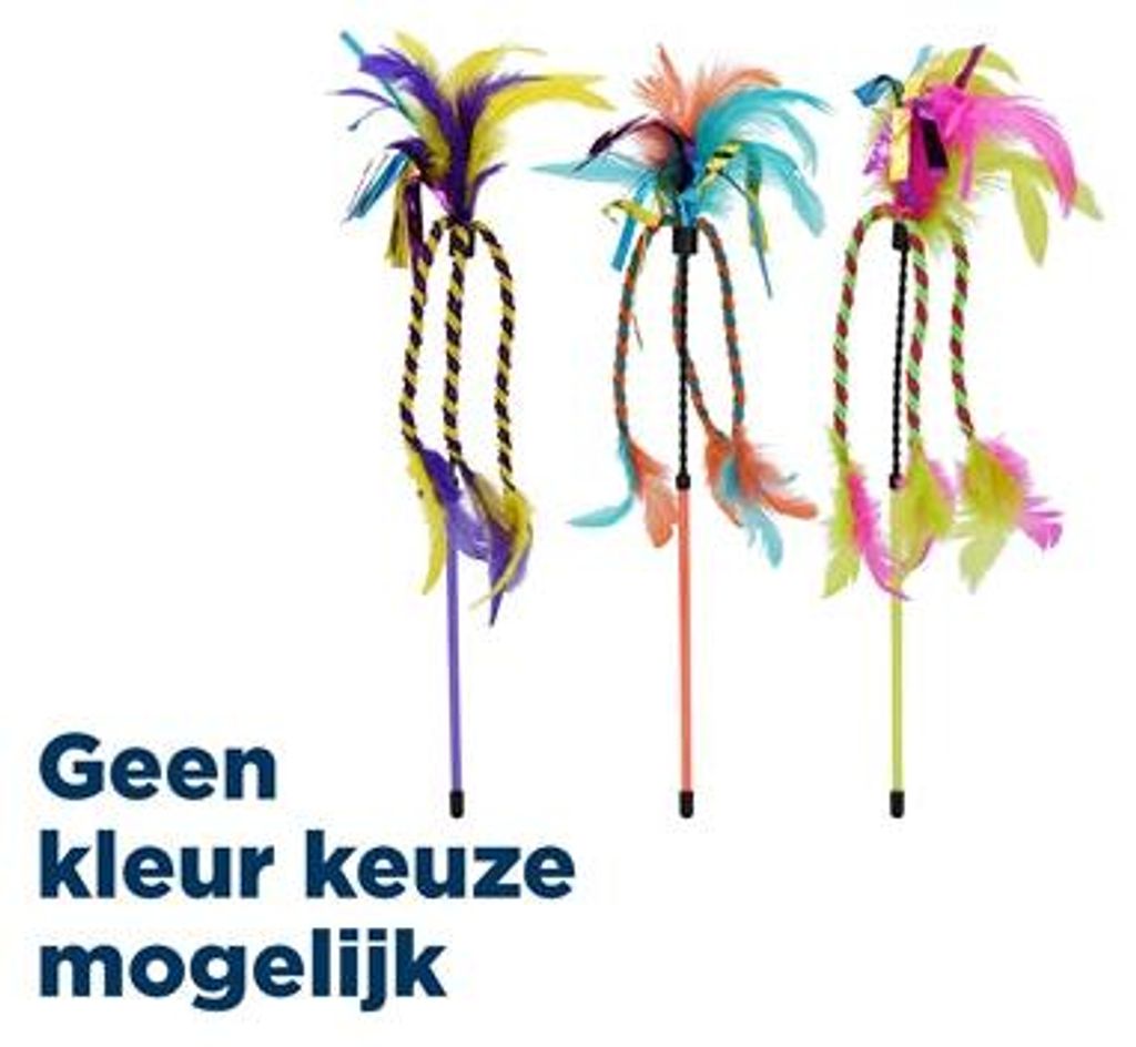 Happy Pet Tabby Patch Katzenstab mit Band und Federn sortiert