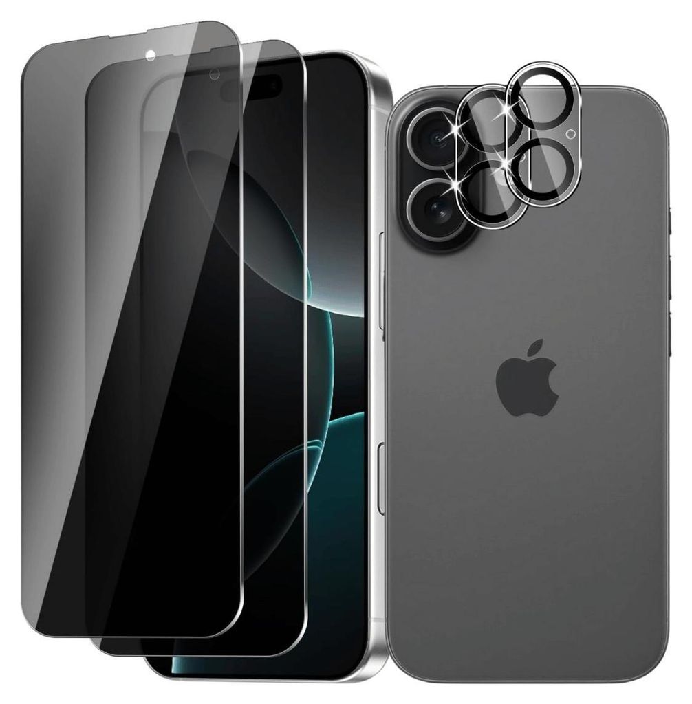 2X Blickschutz Schutzglas für iPhone 17 Display Kamera Produktbild 