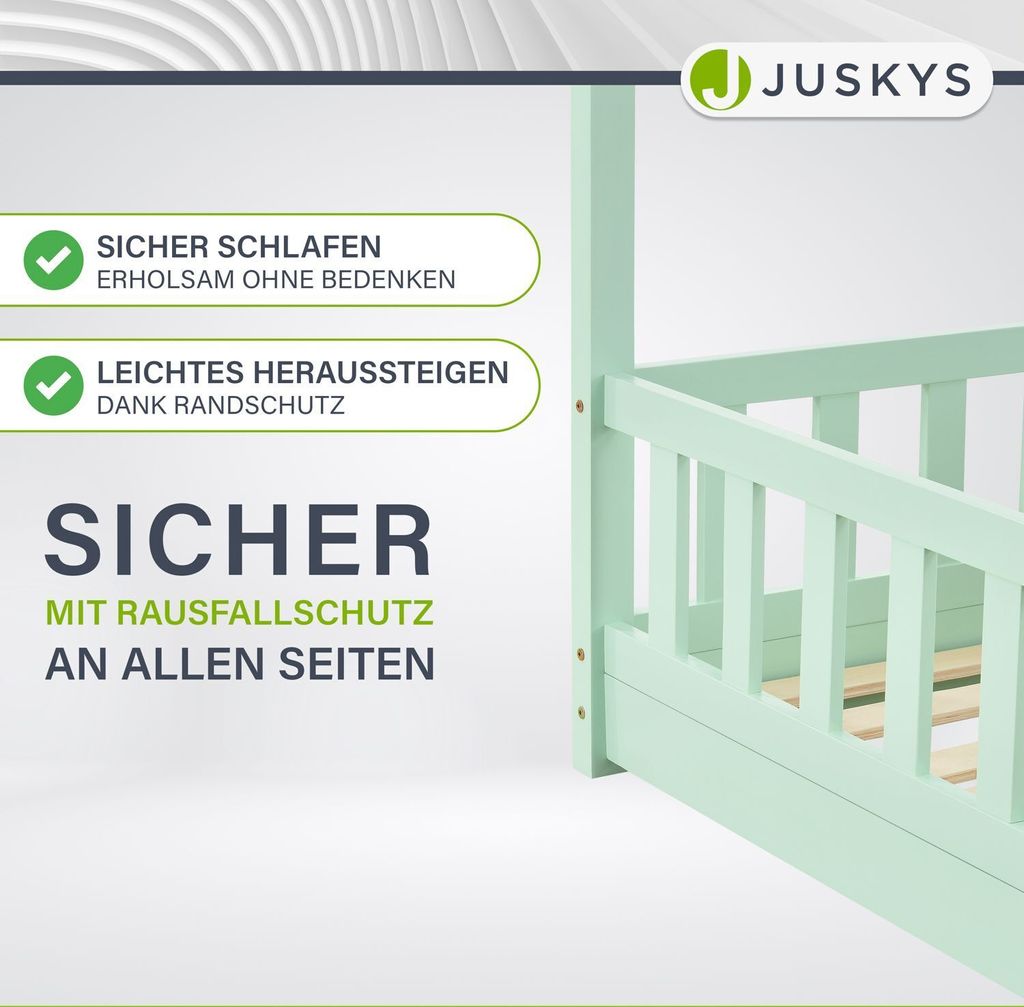 Juskys Kinderbett Marli 80 x 160 cm - Rausfallschutz, Produktbild 5