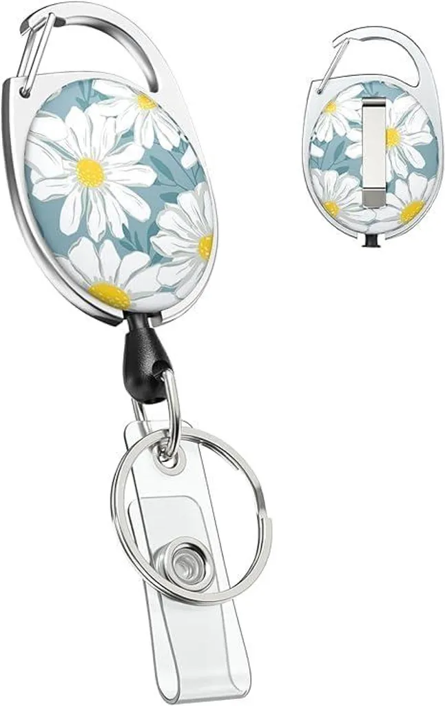 Porte-badge extensible Kara ultra-résistant avec lanière à motif floral