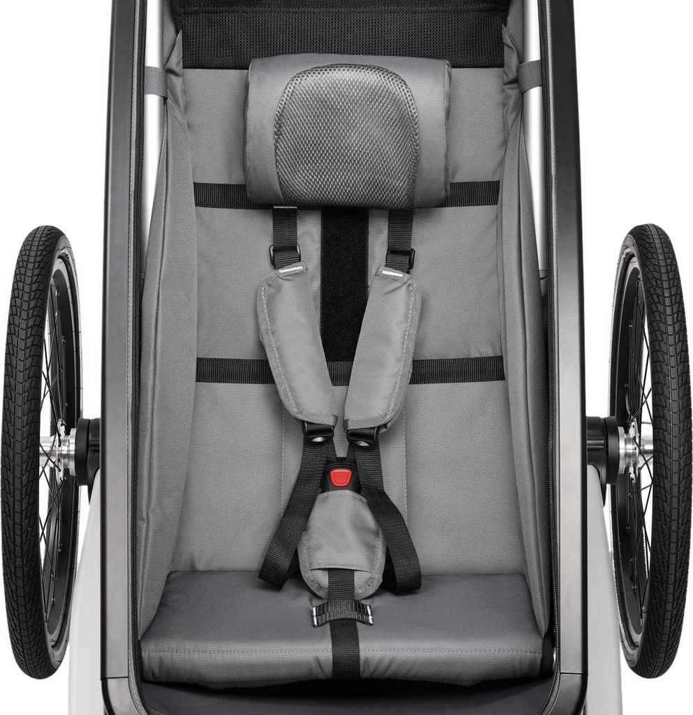 Rimorchio Per Bici FUXTEC FX-FA1S Nero – Trasformabile In Passeggino, 1 Posto, Pieghevole, Con Parasole E Parapioggia, Per Bambini Fino A 22 Kg