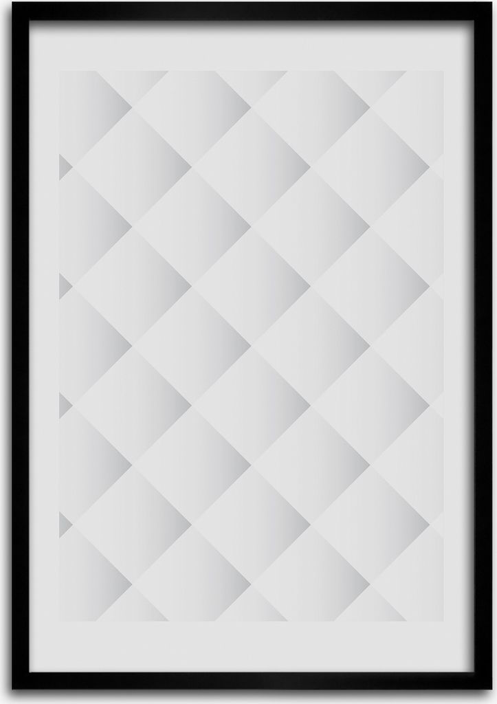 Bild - Bilderrahmen - 50 cm x 70 cm - MDF - Rahmen - Wandkunst Quadrate Hintergrund