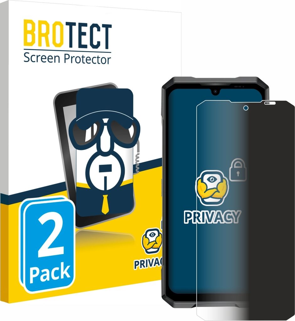 2x BROTECT Sichtschutzfolie für Doogee Blade GT Anti-Spy Privacy Sichtschutz Blickschutz Folie Blaulicht-Schutz
