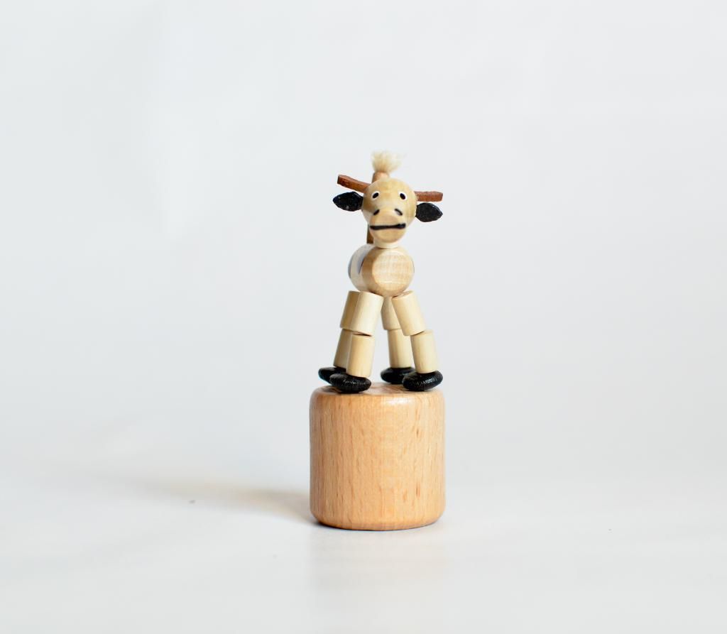 Holzspielzeug Wackelfigur Kuh Höhe=7cm NEU