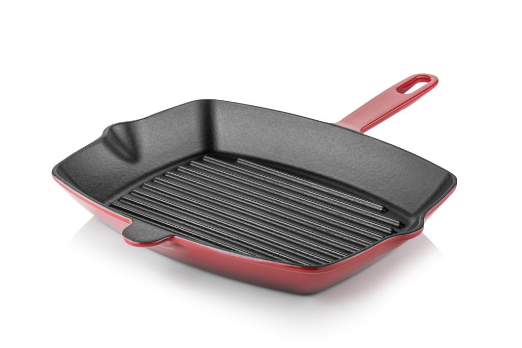 Silver grill pan - 32 cm - 2.61 liter - Gusseisen - 4 Schichten Emaille-Beschichtung