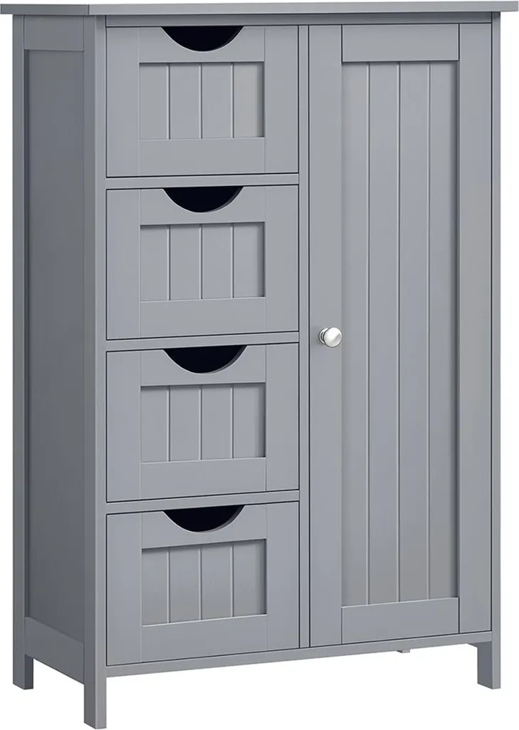 Armoire de salle de bain avec 4 tiroirs coulissants et finition blanche