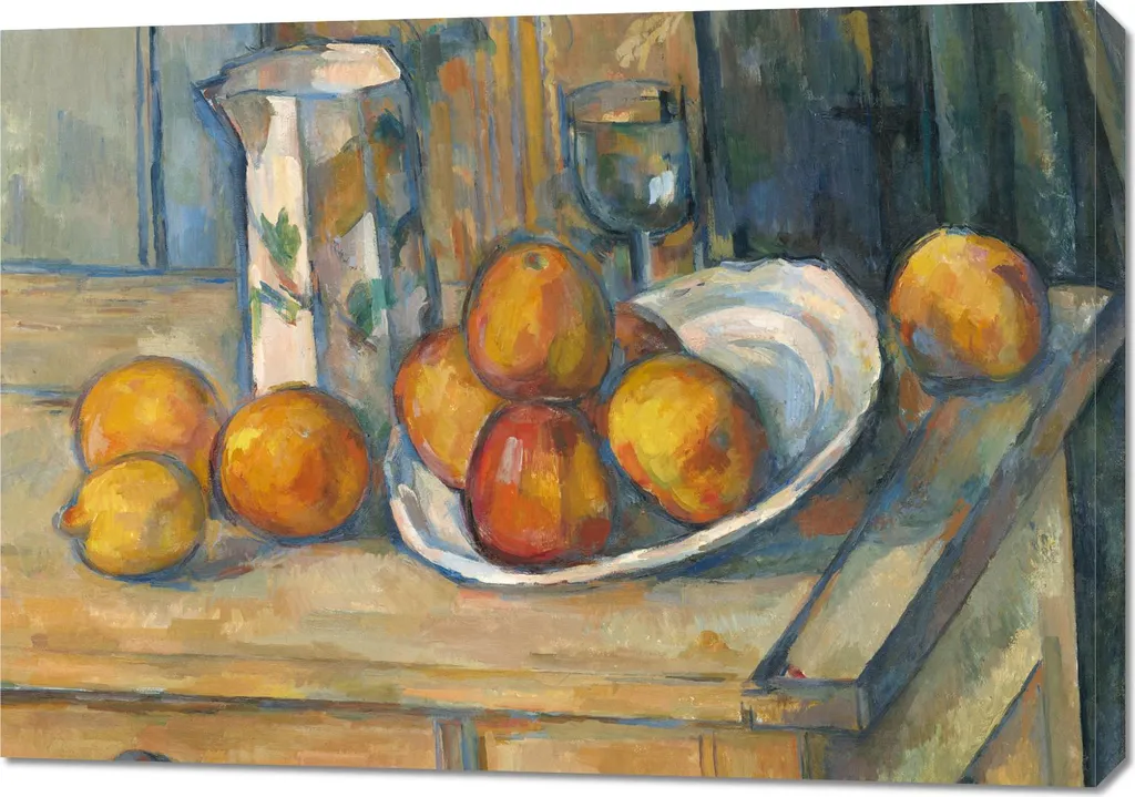 Décoration murale toile Paul Cézanne nature morte pot à lait 100x70 cm