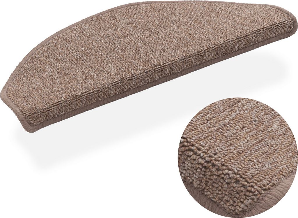 A single stair mat is shown on a white background, with a close-up inset of the texture.