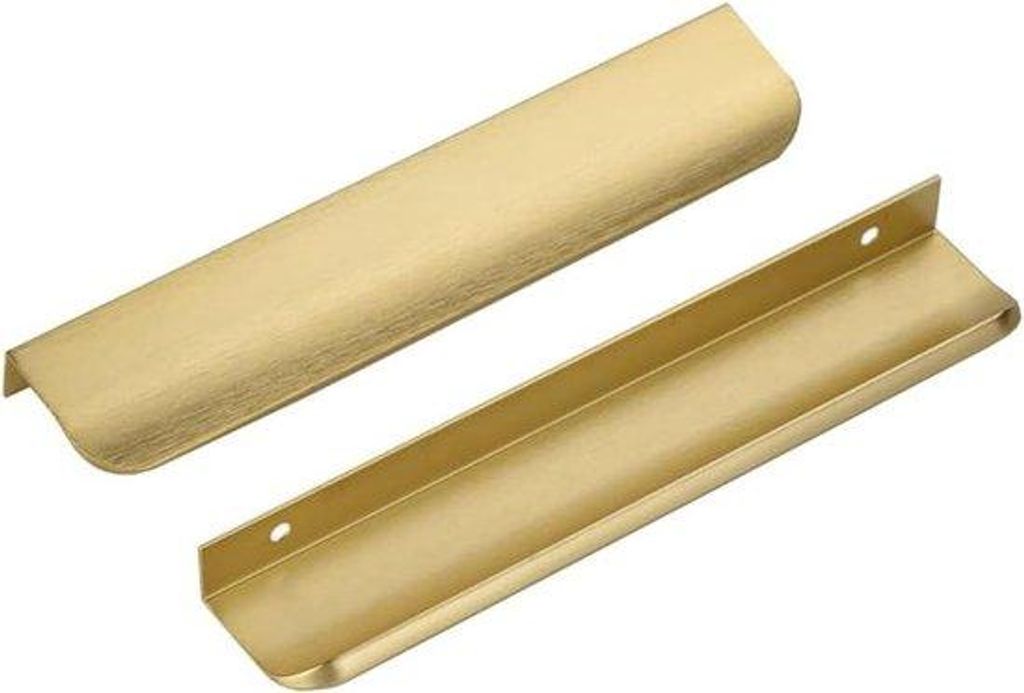 10 Aluminium-Handgrepen für Schubladen und Türen, goldfarben, Gesamtlänge 200 mm