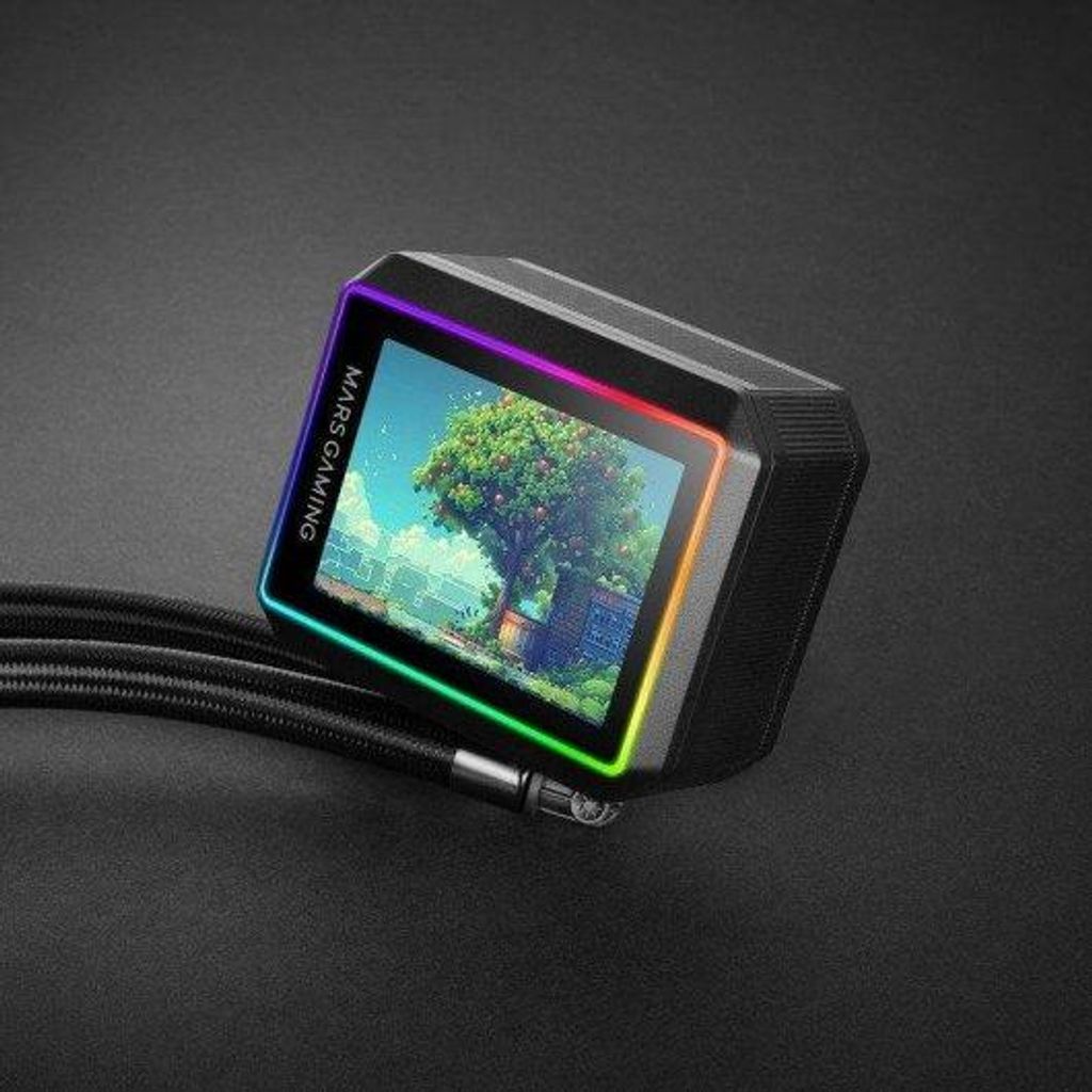 Mars Gaming ML-VISIONII360, All-in-One-Flüssigkeitskühler, 12 cm, Schwarz