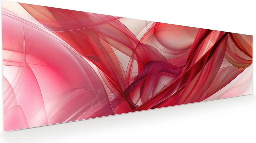Glasbild 120x40cm in XXL für Wohnzimmer, Schlafzimmer Motiv Abstrakte Schleier
