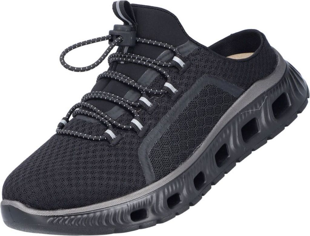 Rieker Damen Pantoletten 30323-36, 30323-37, 30323-38, 30323-39, 30323-40, 30323-41, 30323-42 RIE-M6091 schwarz/schwarz/schwarz 38