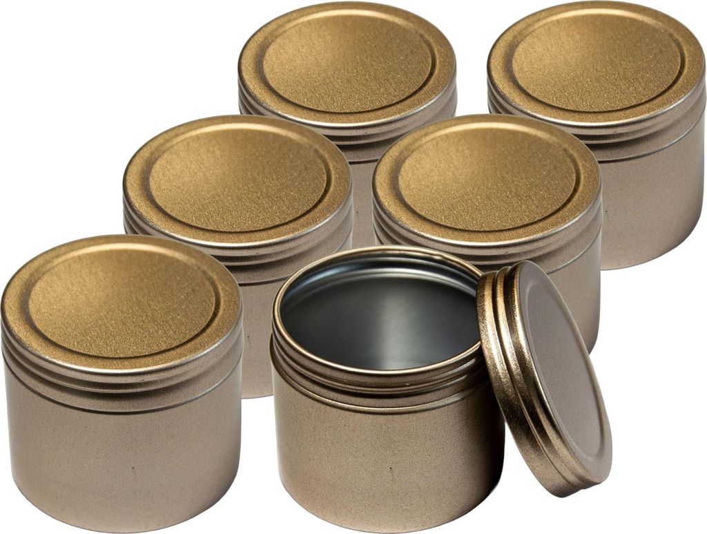 6 Aluminium-Dose rund mit Deckel leer Metalldosen Schachtel Variantenwahl