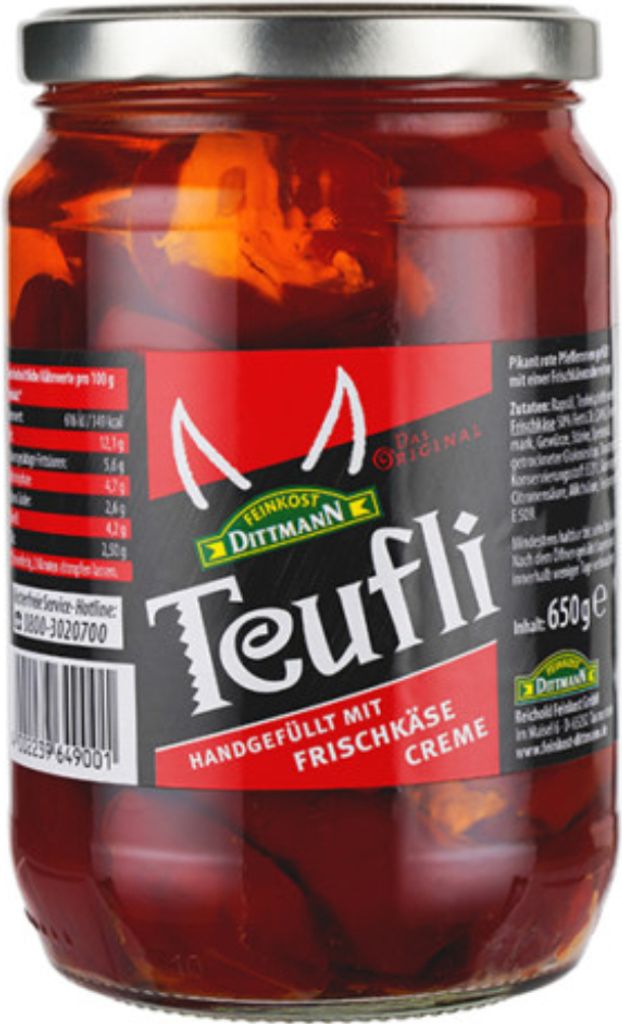 Dittmann Teufli rot gefüllt mit Frischkäse 650 gr. / ATG Produktbild 