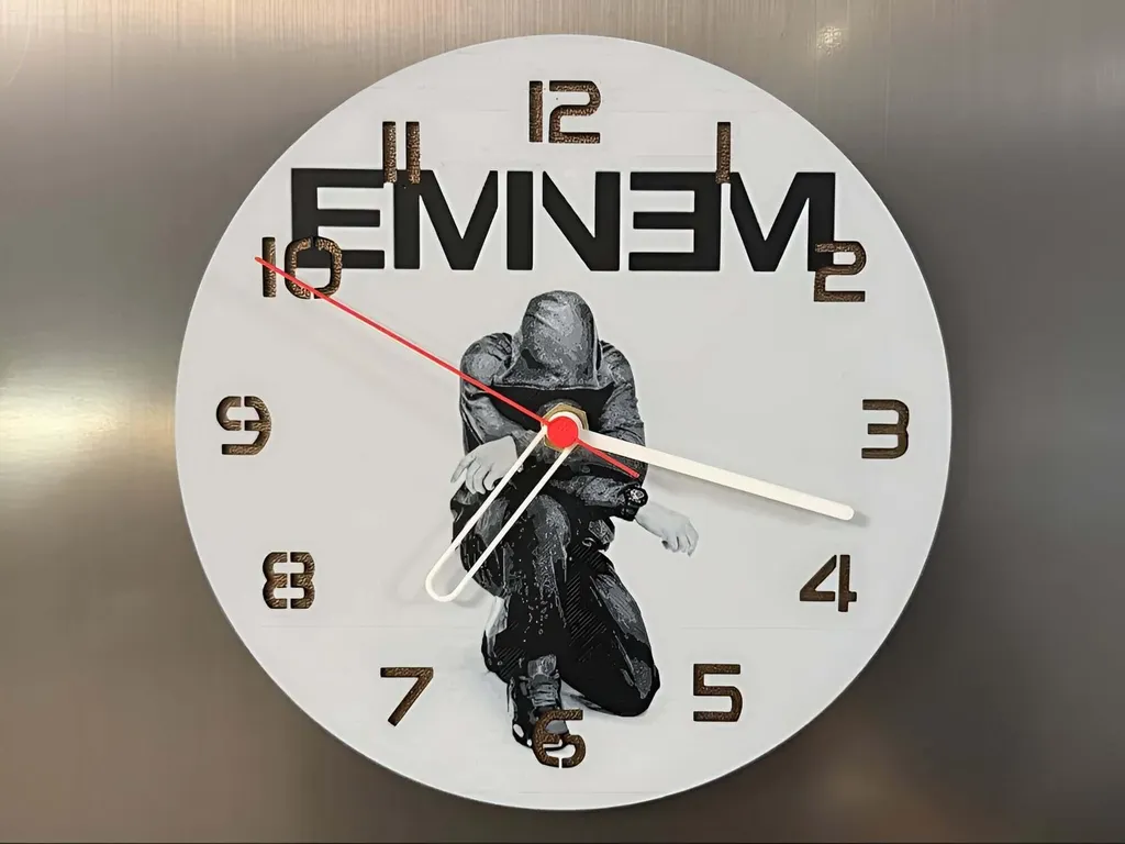Horloge Silencieuse Eminem Edition Ø 245mm - Fini le Tic-tac Insupportable