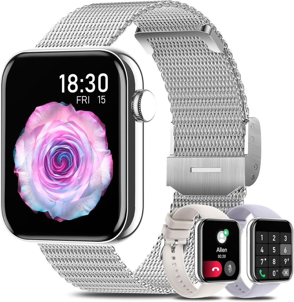 Bluetooth-Anrufe, aktivitätstracker, Nachrichtenbenachrichtigung Smartwatch, Mit den besten und erstaunlichsten Funktionen, attraktivem Design