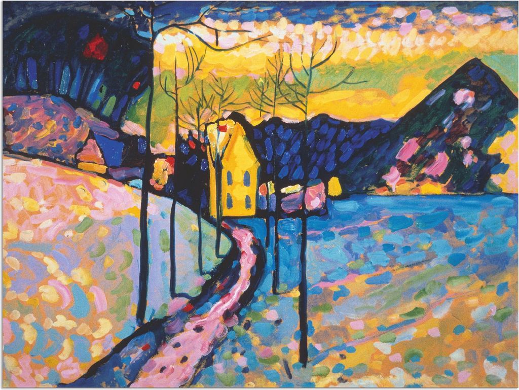 ARTland Wandbild Alu für Innen & Outdoor Winterlandschaft I. 1909 Größe: 60x45 cm