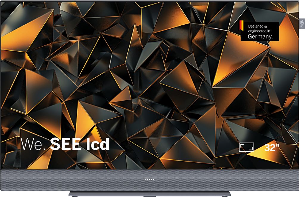 LOEWE We. SEE 32 Zoll LCD-TV, Full HD, Smart TV, HDR10, Dolby Atmos, 60W Soundbar, drehbarer Tischfuß, AirPlay, HDMI 2.1, schlankes Design