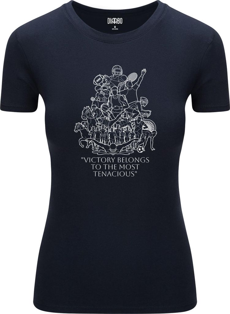 Diarbo Damen T-Shirt mit Sport Druck Die hartnäckigsten Spieler Dunkelblau Gr.XXL
