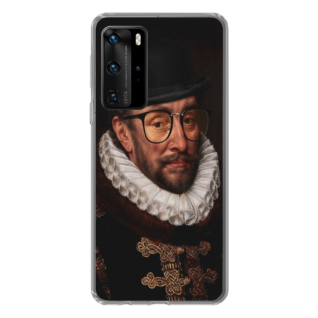 MuchoWow Handyhülle Schutzhülle Hülle für Huawei P40 Pro Wilhelm von Oranien - Adriaen Thomasz - Bril Silikon Softcase Handy Hülle - Schutz