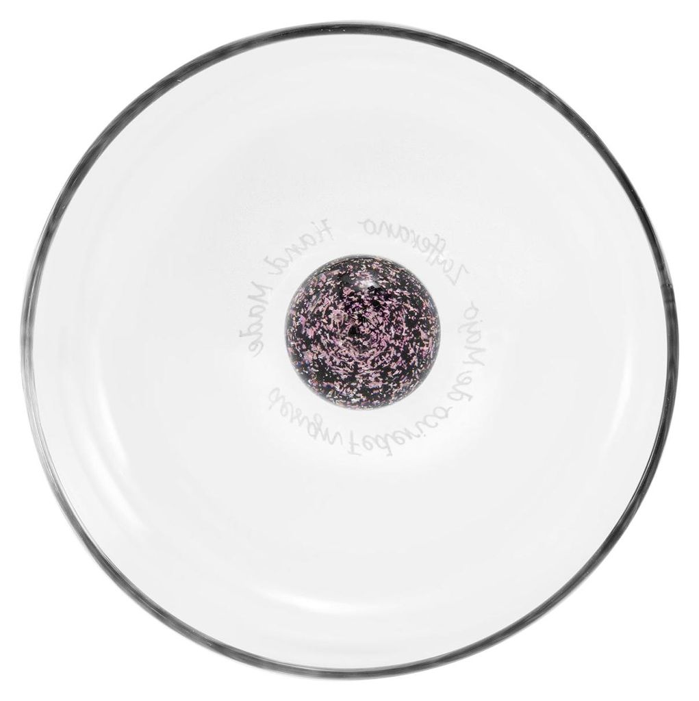 Bilia Caleido 4er-Set mundgeblasene Borosilikatglas-Becher in Rosa, elegantes Design mit dekorativer Sternenhimmel-Kugel
