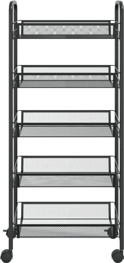 Best Möbel Küchenwagen 5 Etagen Schwarz 46x26x105 cm Eisen - Servierwagen designMöbel60652