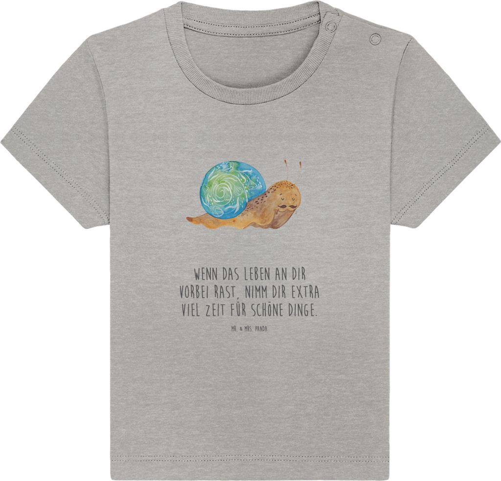 Mr. & Mrs. Panda Babyshirt Schnecke Sir 24. - 36. Monat - Heather Grey - Geschenk, Baby Shirt, Organic T-Shirt, Weisheit, Motivation, Schnecken, Lu...
